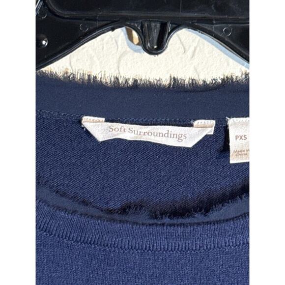 Soft Surroundings Navy Sweater Pull Over Medium Wool Blend Medium - Picture 3 of 7